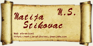 Matija Štikovac vizit kartica